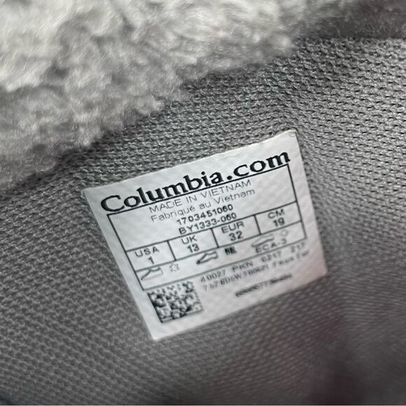 Columbia Bugaboot III Gray Pink Insulated Waterproof Boot Size 1 (Little kid) - Picture 9 of 12